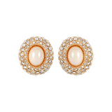 1980s Vintage Christian Dior Oval Clip-On Earrings