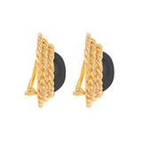 1990s Vintage Jet Clip-On Earrings