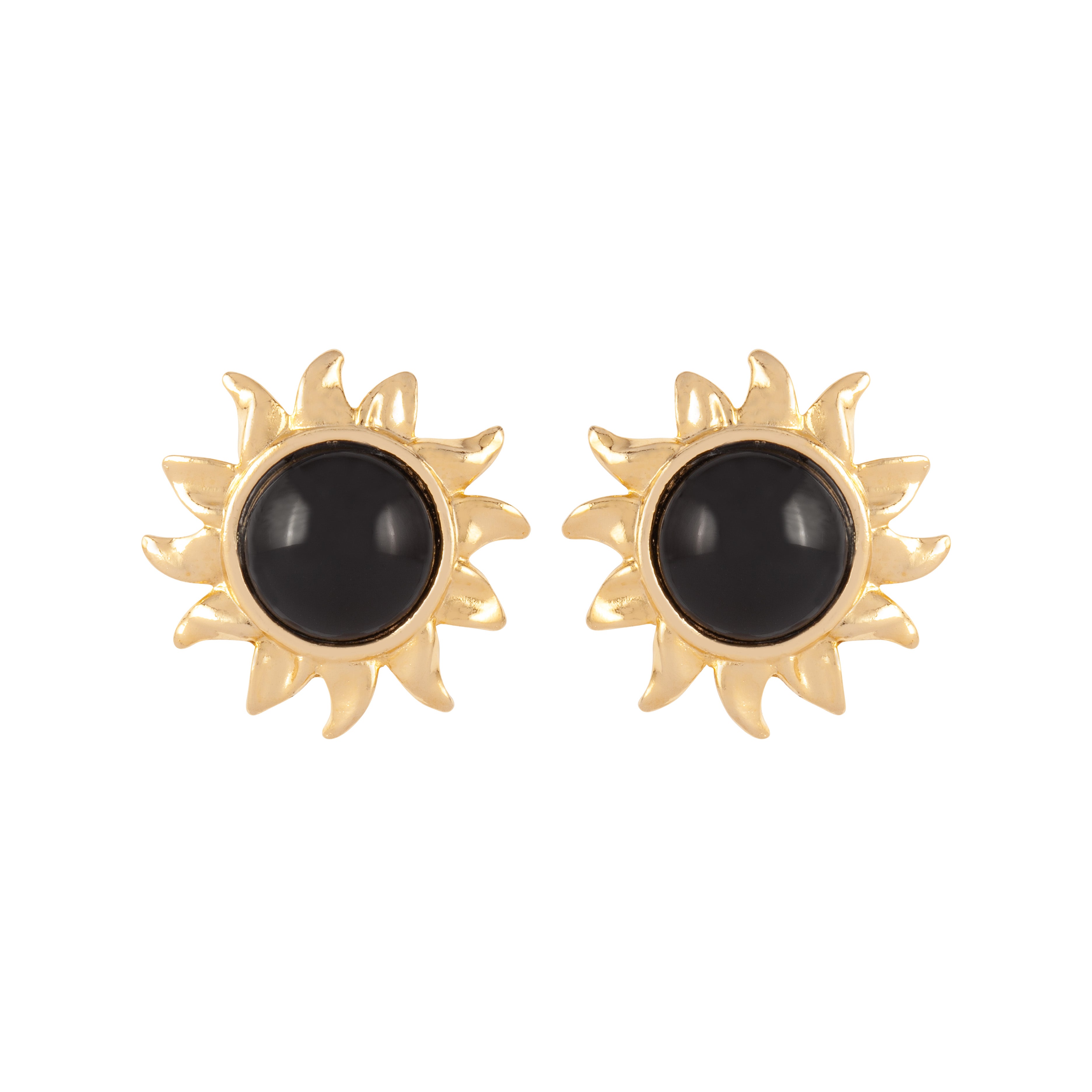1980s Vintage Sun Clip-On   Earrings