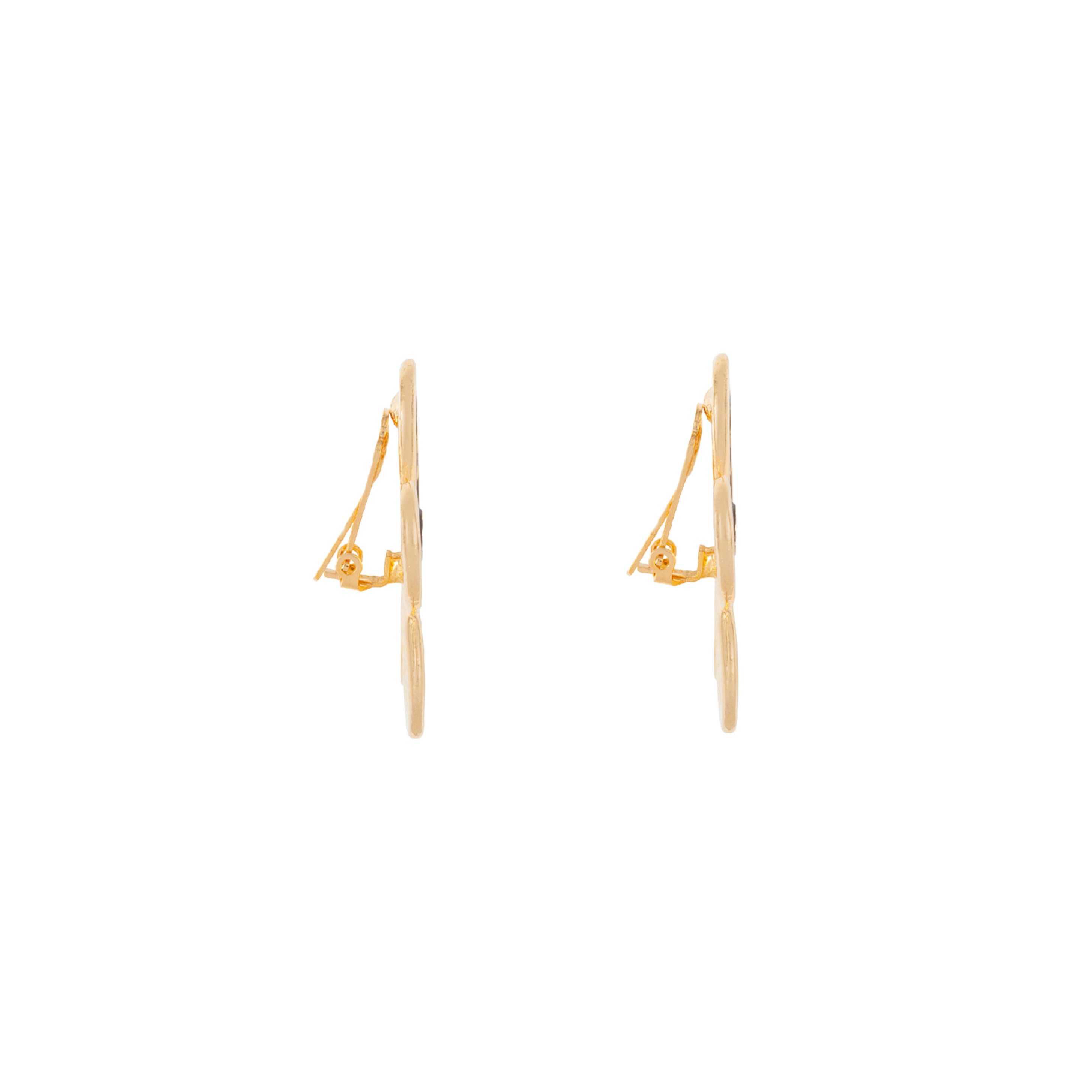 1980s Vintage Statement Border Clip-On Earrings