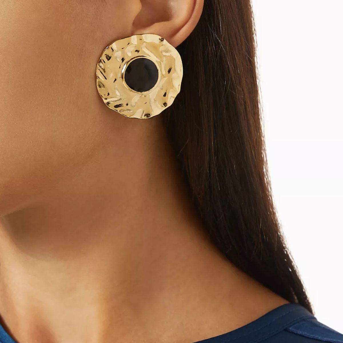 1980s Vintage Statement Border Clip-On Earrings