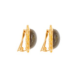 1980s Vintage Moss Green Clip-On Earrings