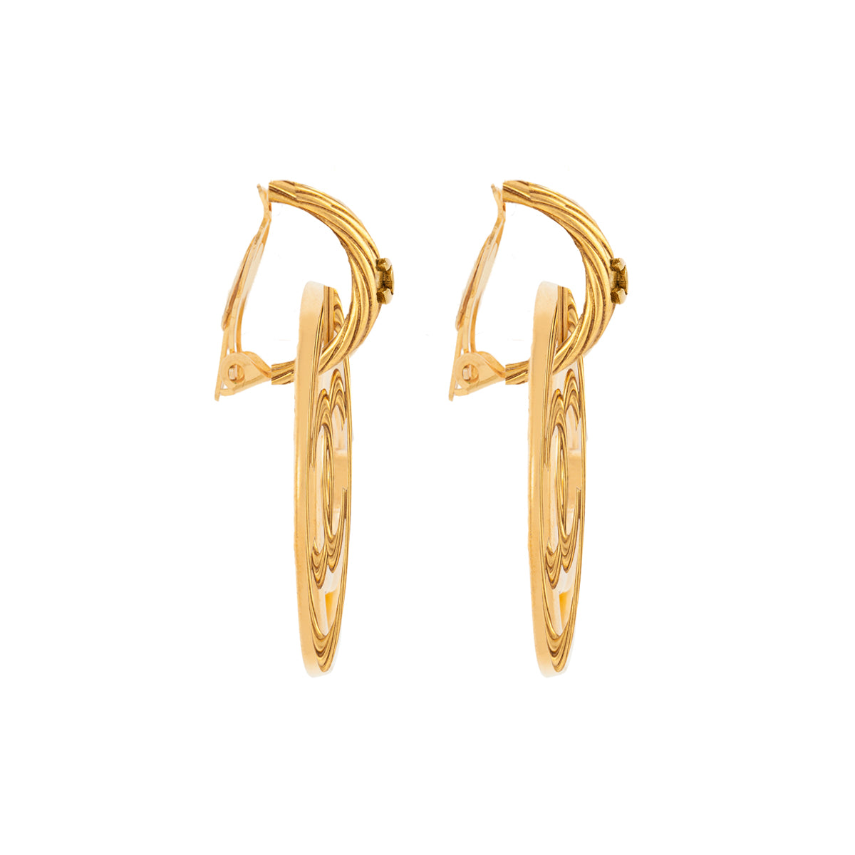 1993 Vintage Chanel Door Knocker Clip-On Earrings