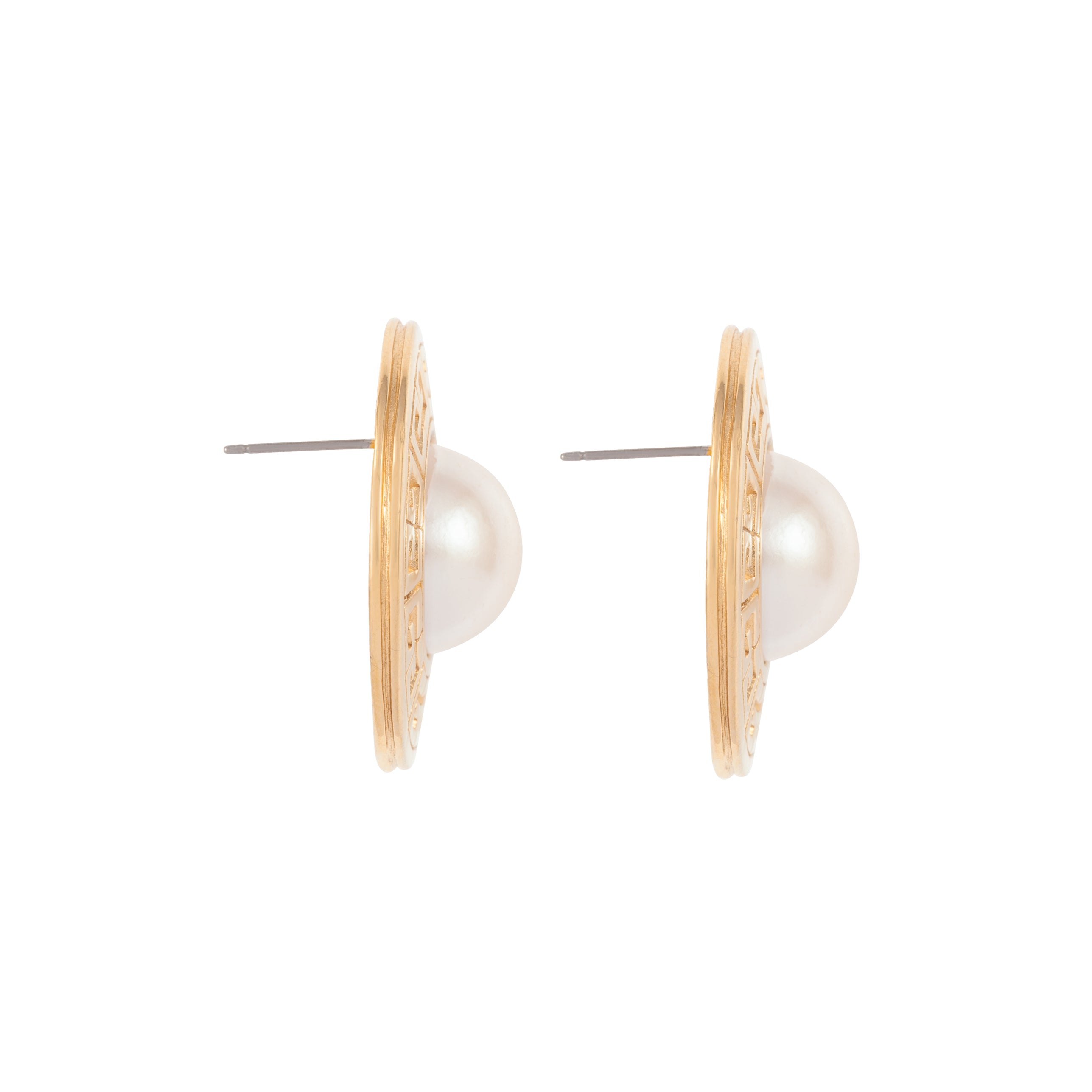 1980s Vintage Givenchy Pearl Sculpted Earrings