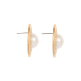 1980s Vintage Givenchy Pearl Sculpted Earrings