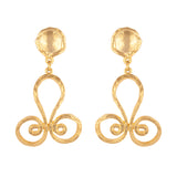 1990s Vintage Stylised Swirl Drop Earrings