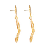1990s Vintage Stylised Swirl Drop Earrings
