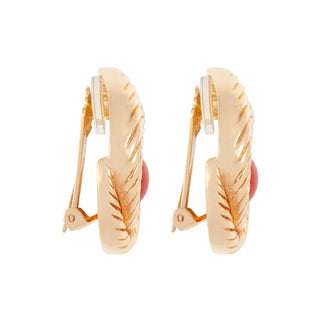 1980s Vintage Christian Dior Faux Coral Clip-On Earrings