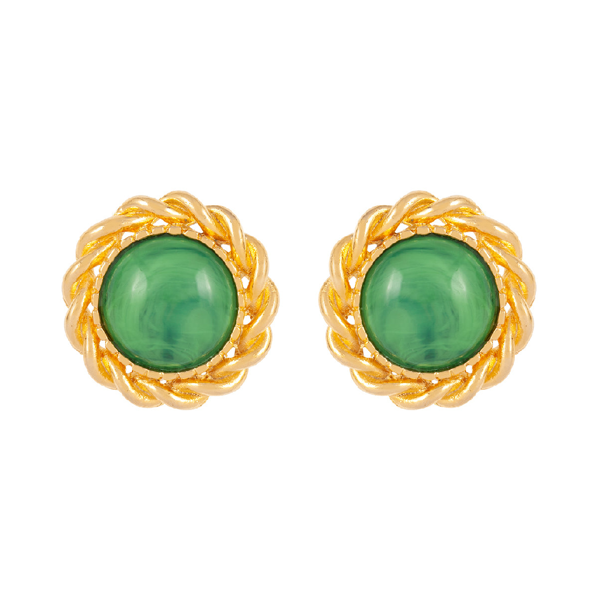 1990s Vintage Marbled Clip On Earrings