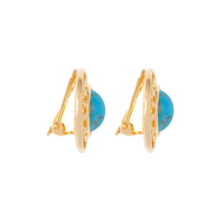 1990s Vintage Turquoise Clip-On Earrings
