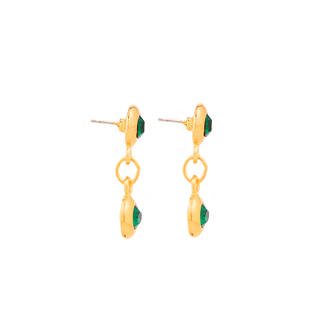 1990s Vintage Emerald Green Drop Earrings