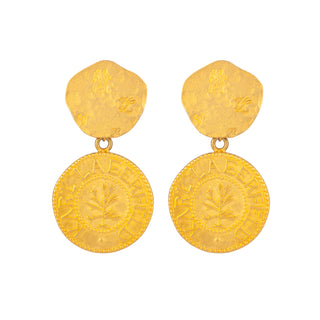 1980s Vintage Karl Lagerfeld Medallion Clip-On Earrings