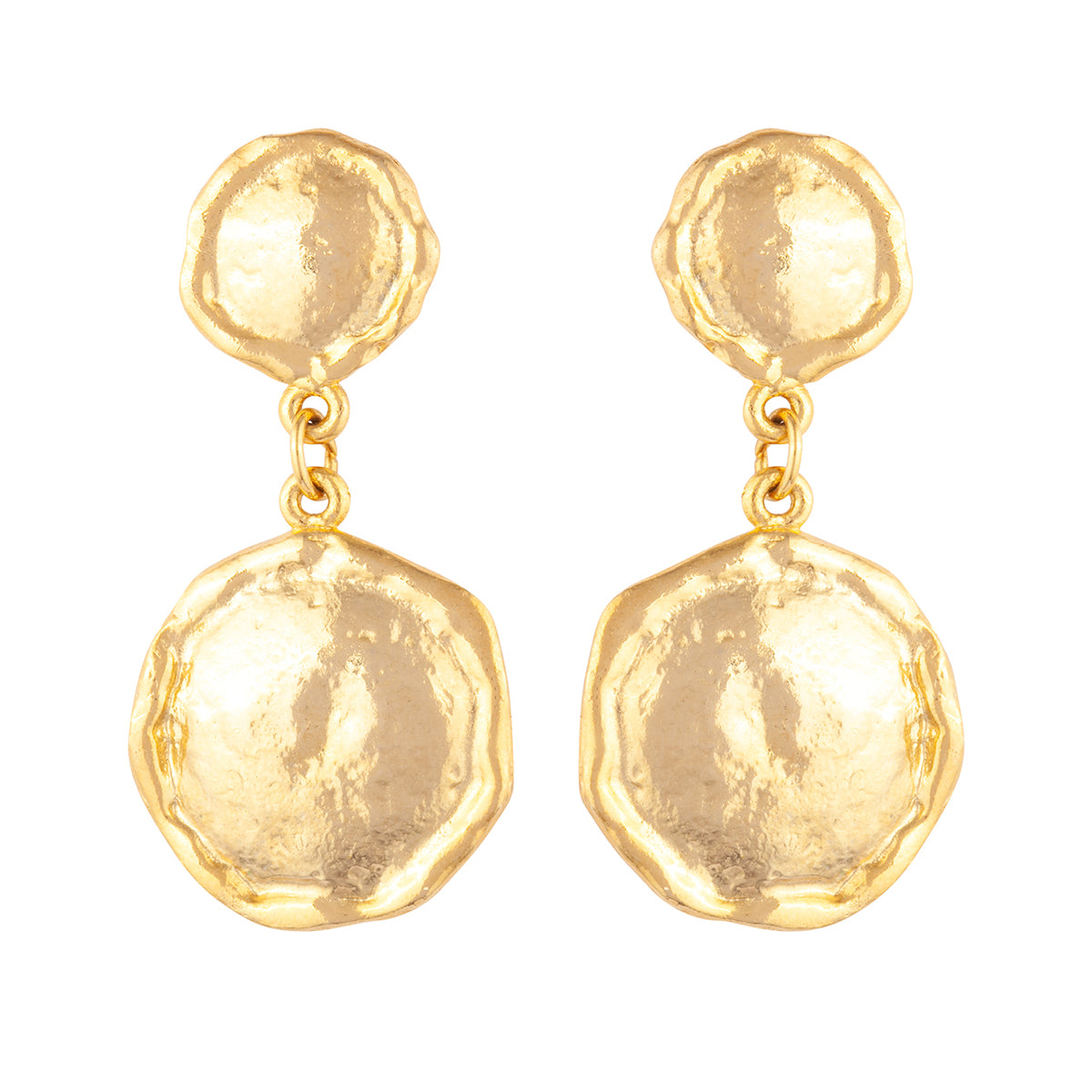 1980s Vintage Textured Disc Earrings