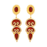 1980s Vintage Stylised Enamel Drop Clip-On Earrings
