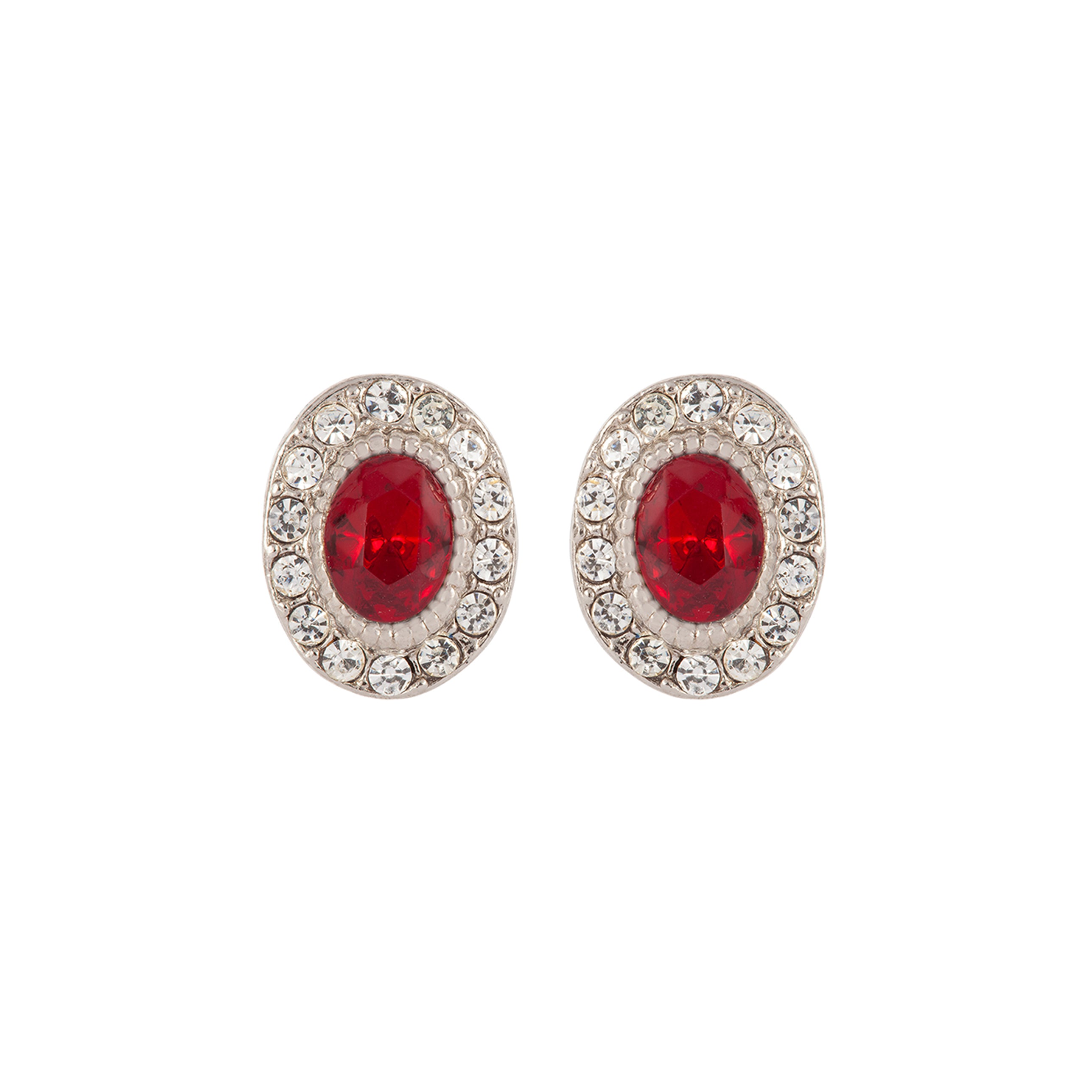 1990s Vintage Swarovski Red Crystal Earrings