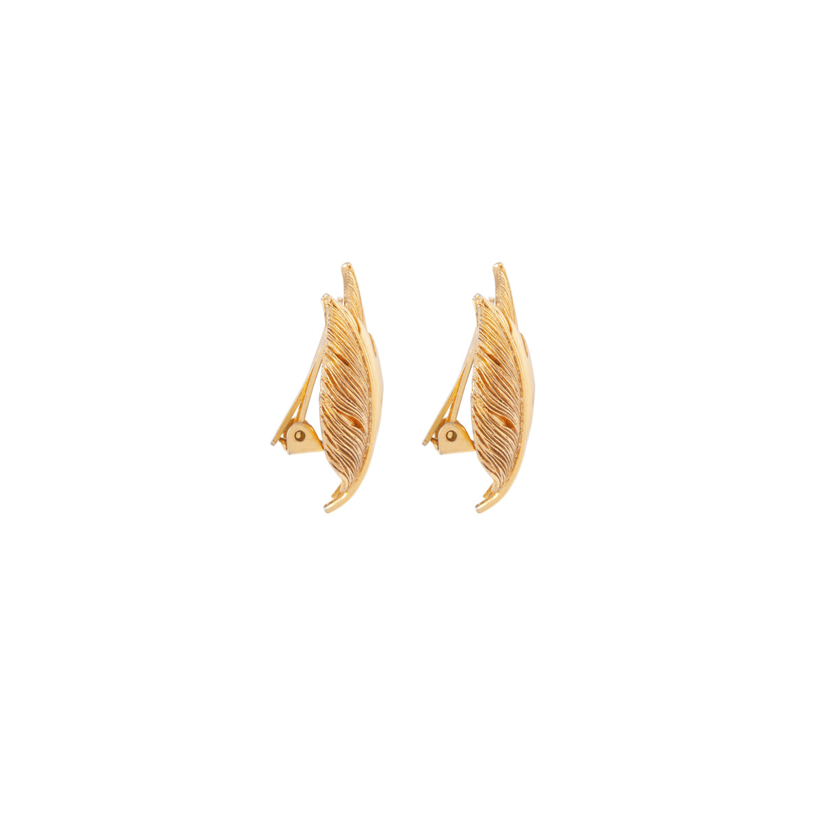 1970s Vintage Balenciaga Leaf Clip-On Earrings