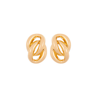 1980s Vintage Christian Dior Interlinking Oval Clip-on Earrings