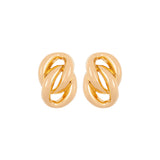 1980s Vintage Christian Dior Interlinking Oval Clip-on Earrings