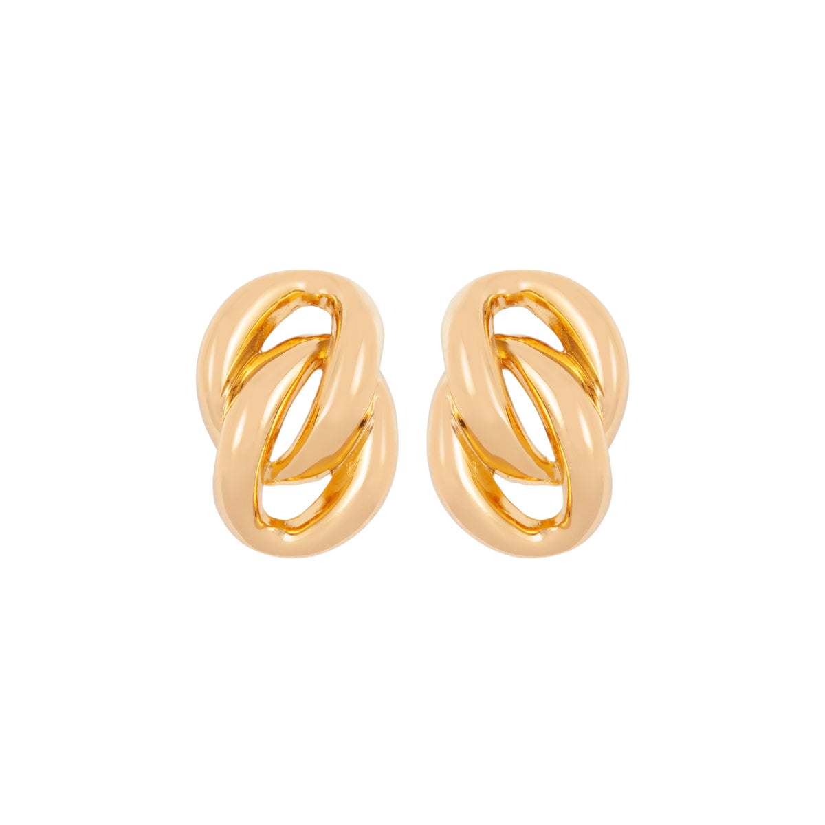 1980s Vintage Christian Dior Interlinking Oval Clip-on Earrings