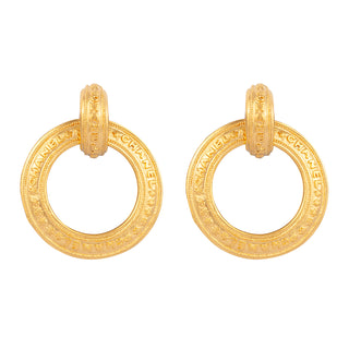 1980s Vintage Chanel Door Knocker Clip-On Earrings