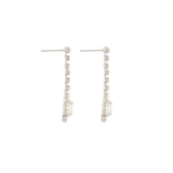 1980s Vintage Rhodium Crystal Drop Earrings