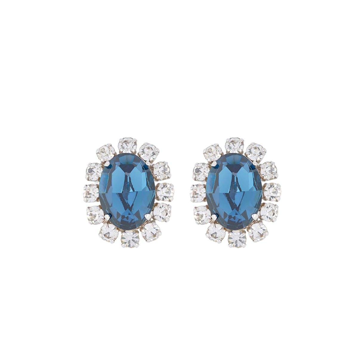 1960s Vintage Christian Dior Sapphire Blue Earrings
