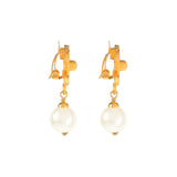 1996 Vintage Chanel Logo Pearl Drop Earrings