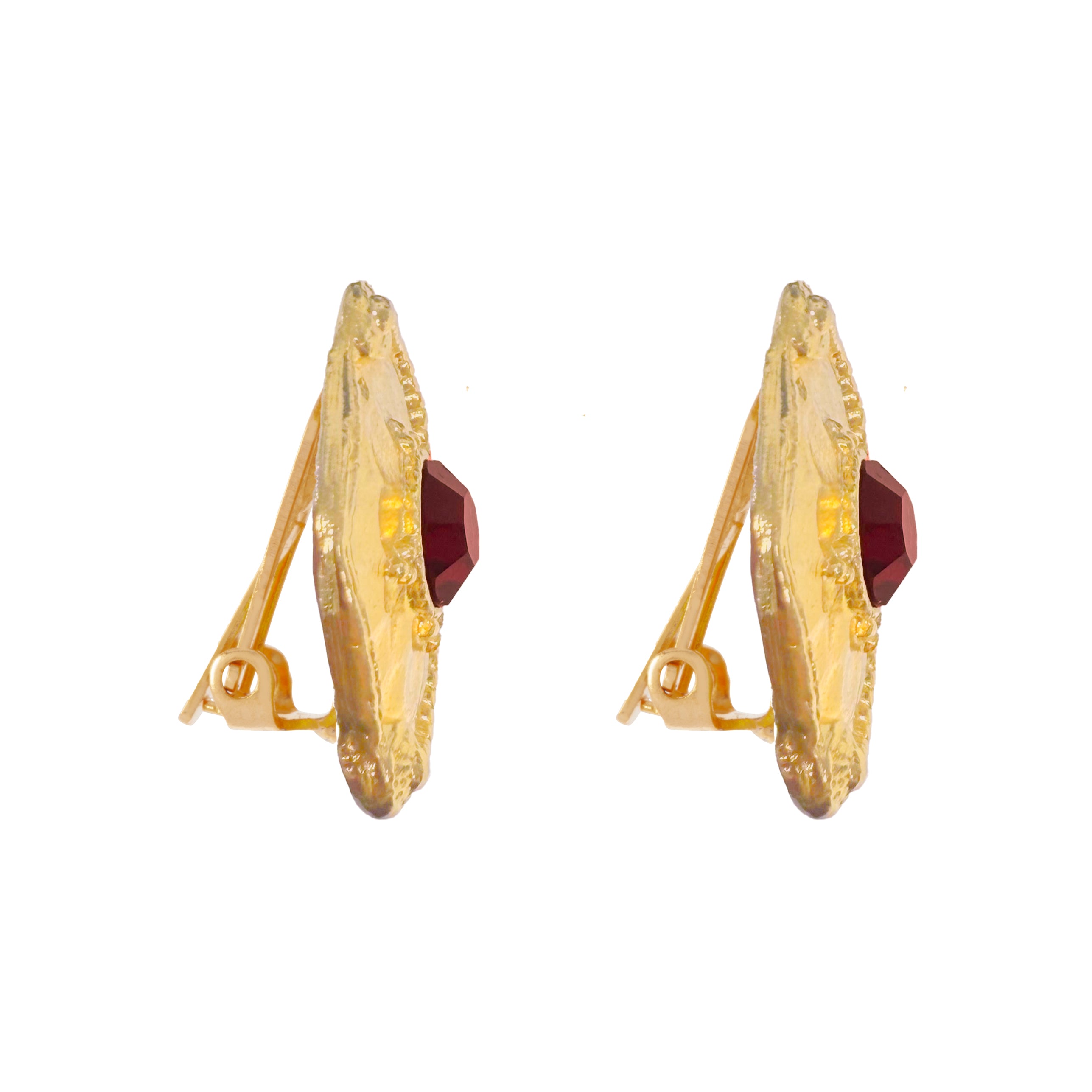 1980s Vintage Ruby Crystal Earrings