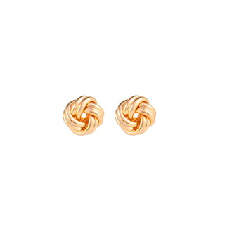1980s Vintage Love Knot Ribbed Earrings