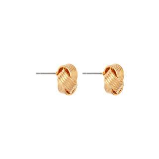 1980s Vintage Knot ribbed post earrings