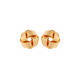 1980s Vintage Knot ribbed post earrings