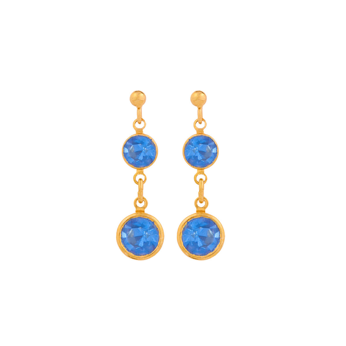 1990s Vintage Faux Sapphire Earrings