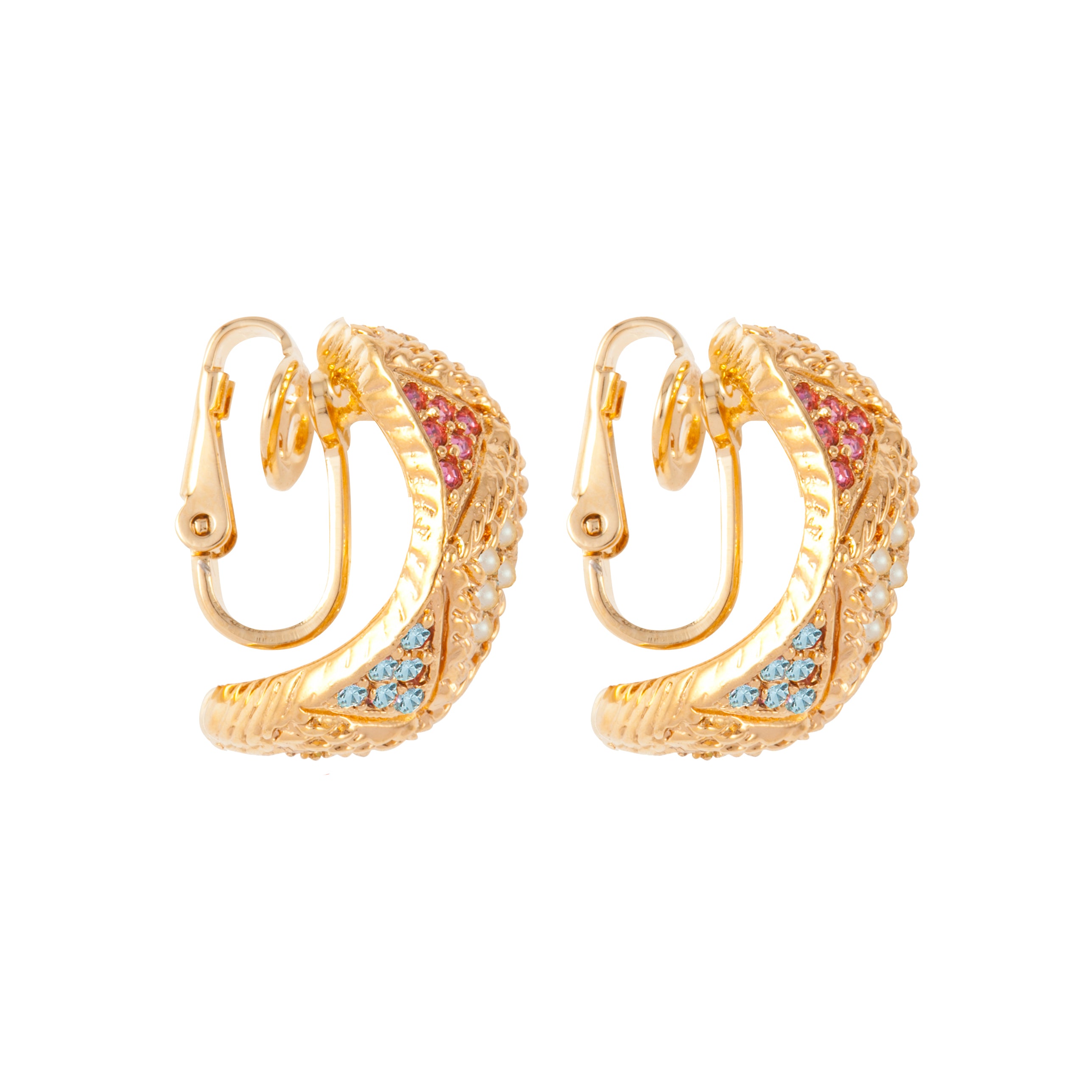 1980s Vintage D'Orlan Pastel Coloured Clip-On Earrings