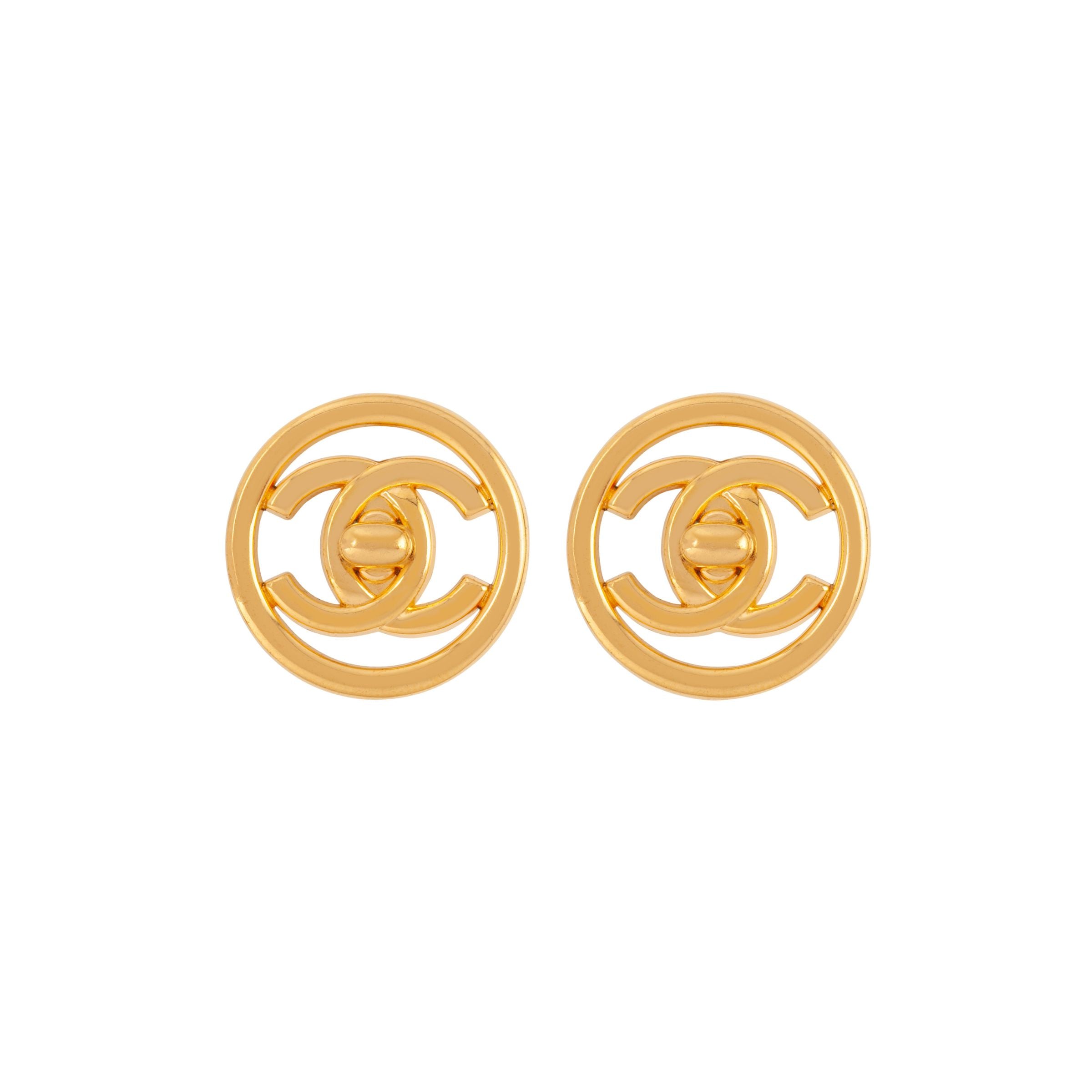 1997 Vintage Chanel Logo Earrings
