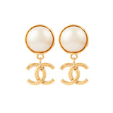 1994 Vintage Chanel Faux Pearl Clip-On Earrings