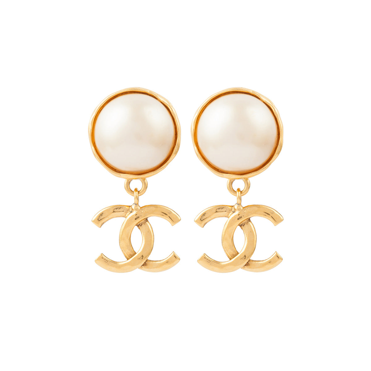 1994 Vintage Chanel Faux Pearl Clip-On Earrings