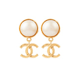 1994 Vintage Chanel Faux Pearl Clip-On Earrings
