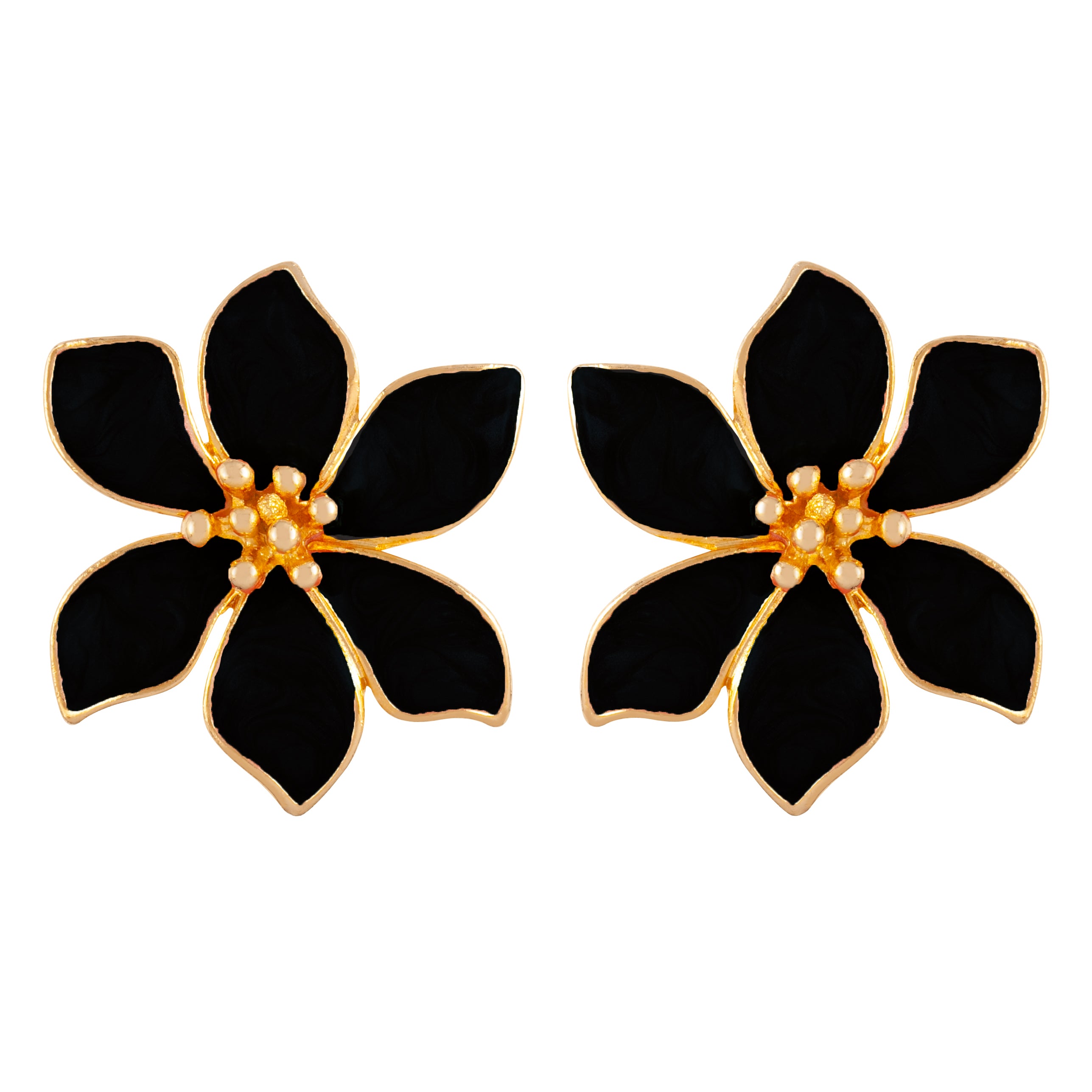 1980s Vintage Flower Clip-On Earrings