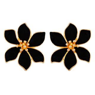 1980s Vintage Flower Clip-On Earrings