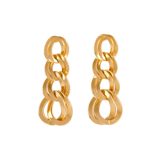 1980s Vintage Monet Double Chain Link Clip-On Earrings