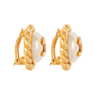 1994 Vintage Chanel Faux Pearl Clip-On Earrings