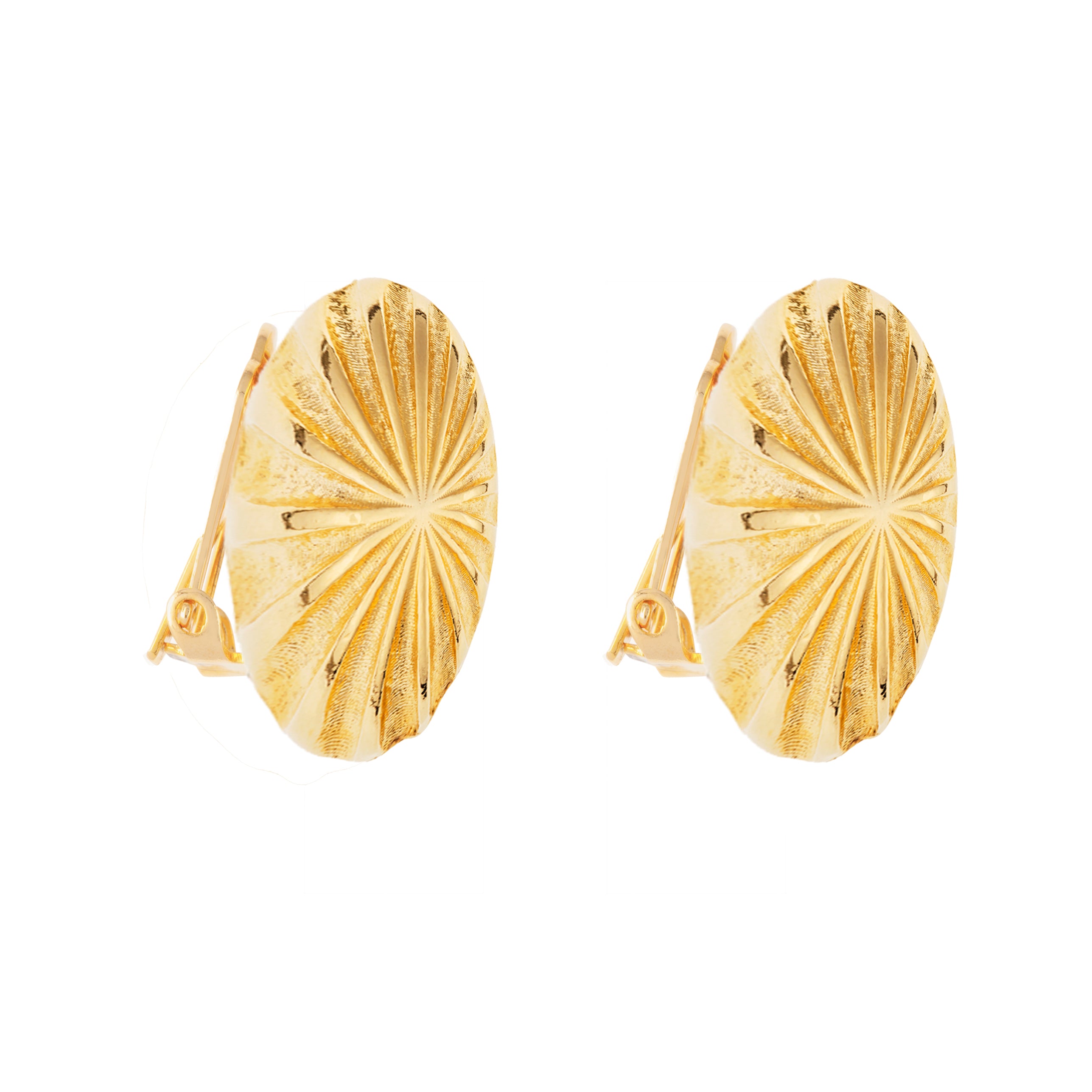 1980s Vintage Oval Clip-On Earrings