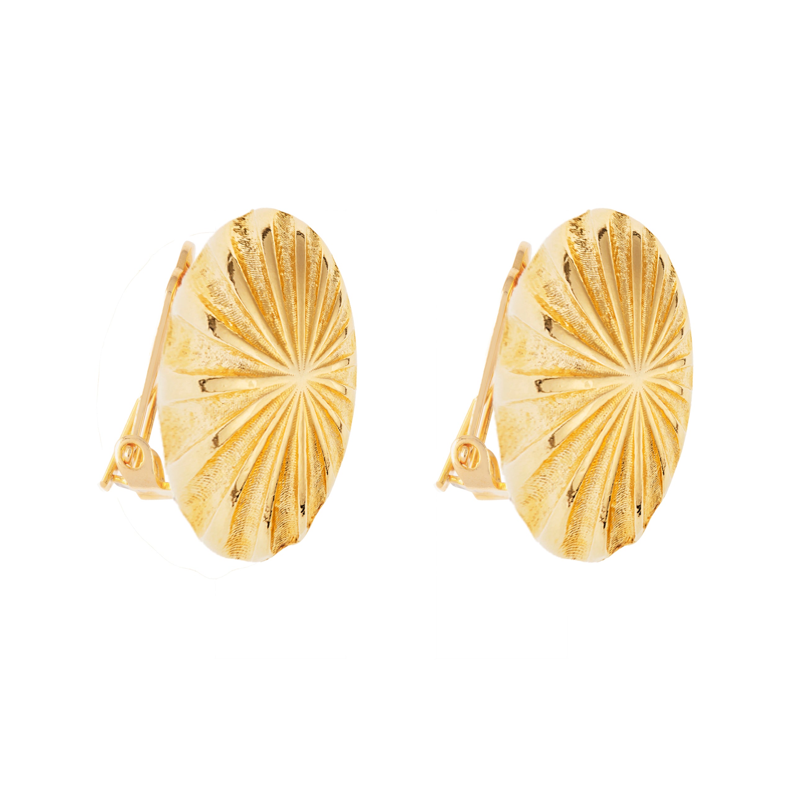 1980s Vintage Oval Clip-On Earrings