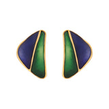 1980s Vintage Enamel Clip-On Earrings