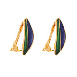 1980s Vintage Enamel Clip-On Earrings