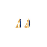 1980s Vintage Faux Lapis Oval Clip-On Earrings