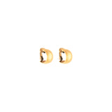 1980s Vintage Ribbed Demi-Hoop Clip-On Earrings