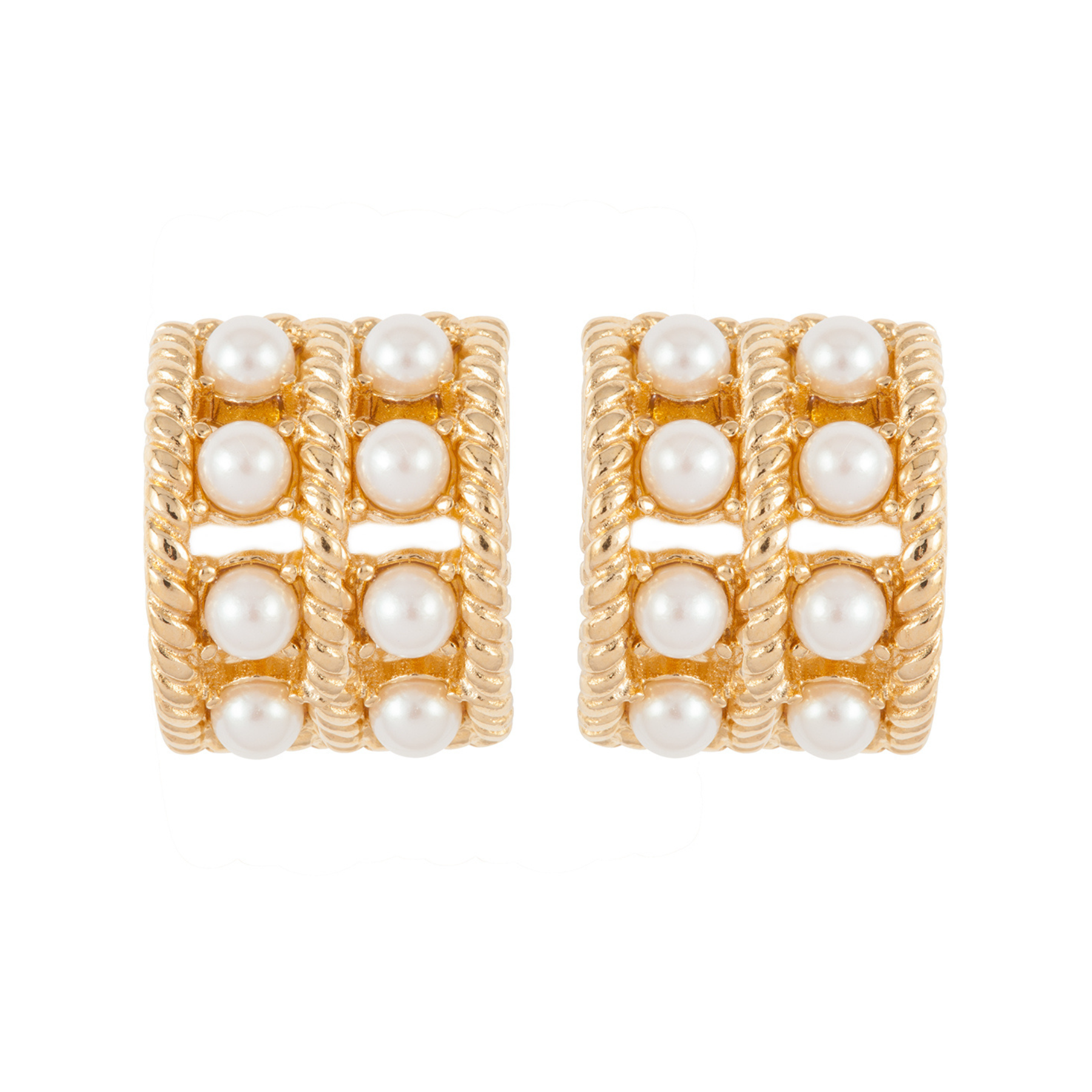 1980s Vintage Givenchy Faux Pearl Clip-On Earrings