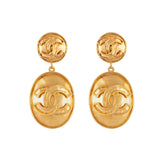 1994 Rare Vintage Chanel Oval Clip-On Earrings