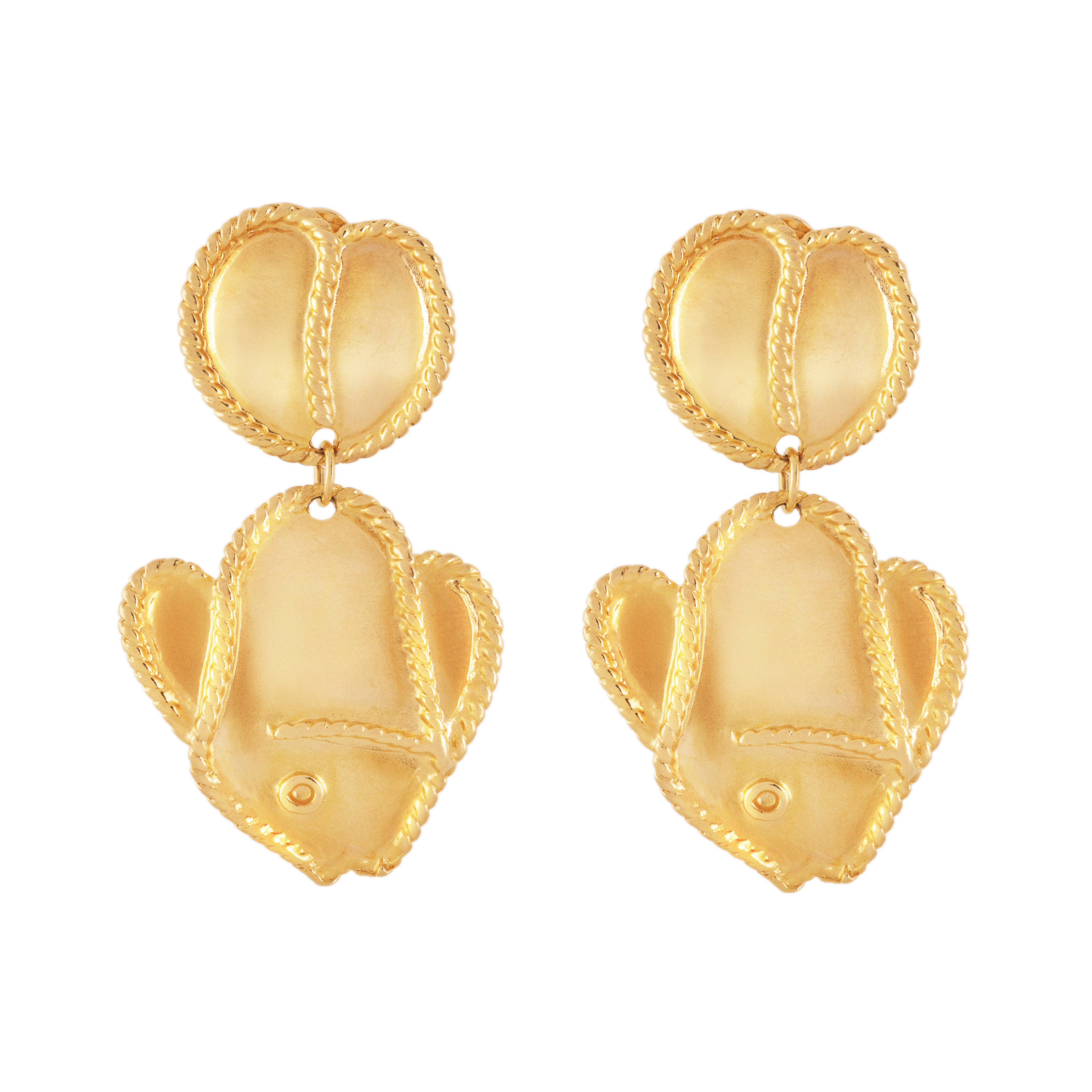 1980s Vintage Stylised Fish Clip-On Earrings